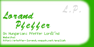 lorand pfeffer business card